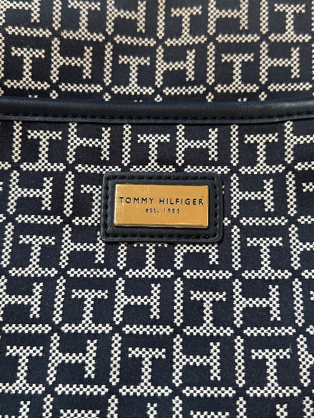 Tommy Hilfiger Navy & White Monogram Tote